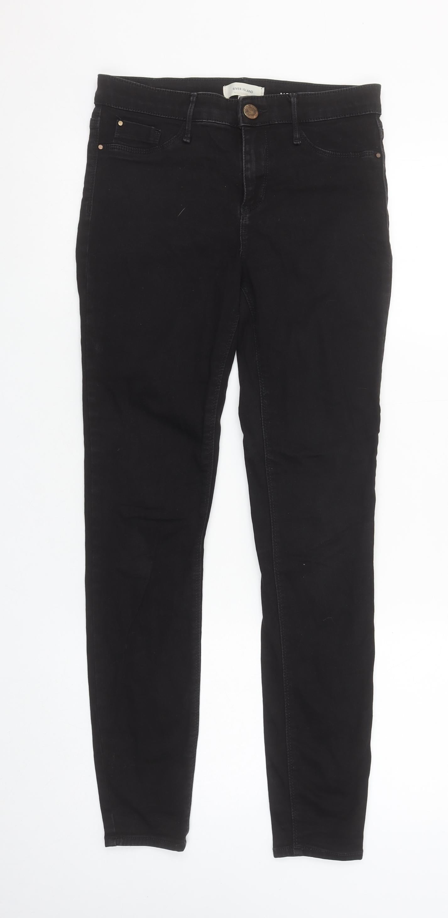 River Island Womens Black Skinny Stretch Jeans Size 10