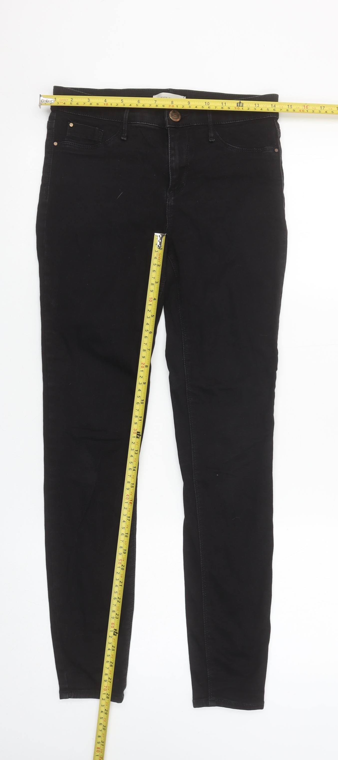 River Island Womens Black Skinny Stretch Jeans Size 10