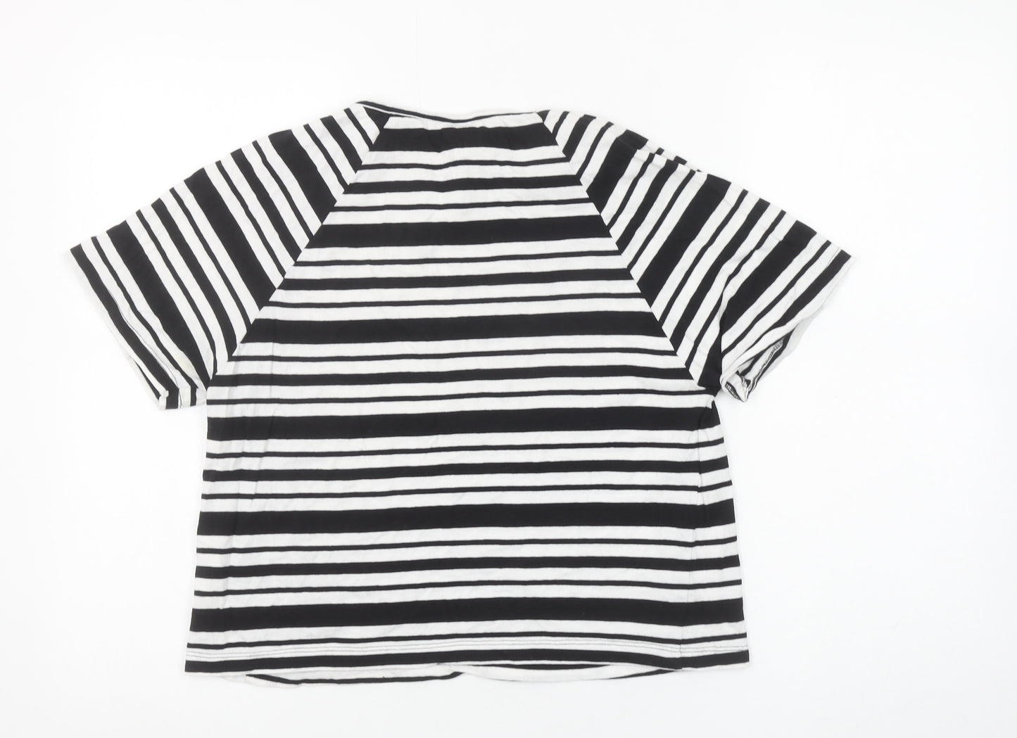 ASOS Women's Black White Striped Cotton Short Sleeve T-Shirt Size 8