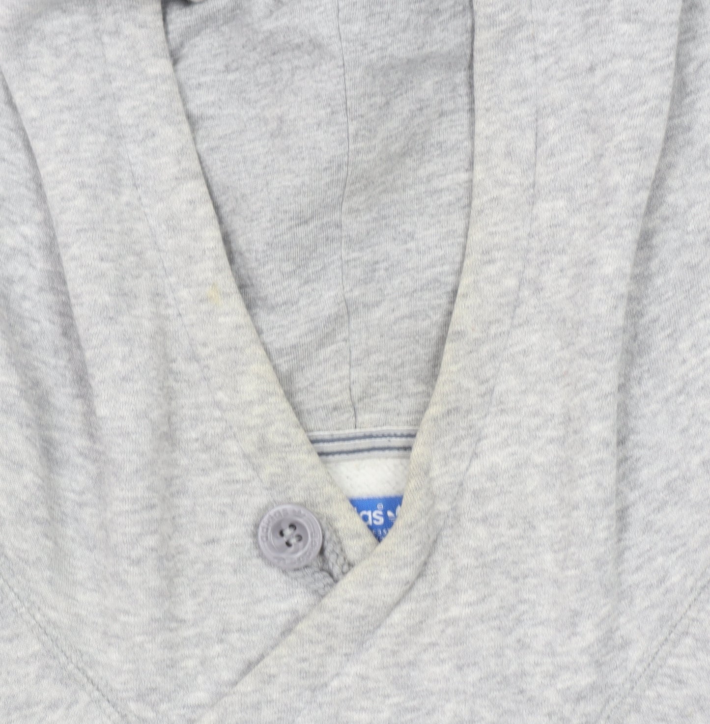 Adidas Men's Grey Henley Hoodie XL Regular Fit Fleece Sweatshirt