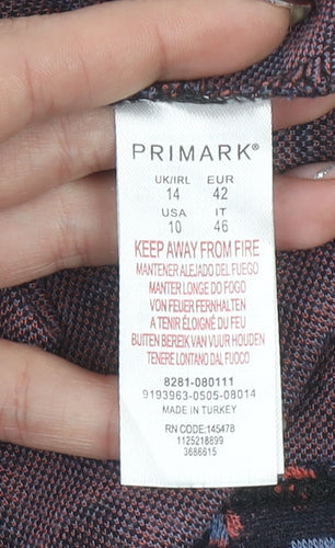Primark Womens Multicoloured Animal Print T-Shirt Dress Size 14