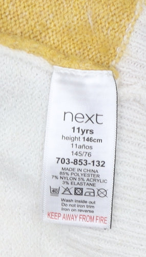 Next Girls Ivory Sequin Rainbow Pullover Jumper 11 Years