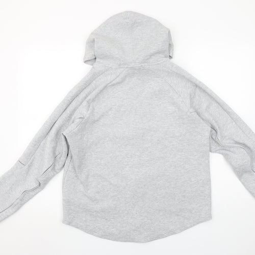 Puma Womens Light Grey Full Zip Hoodie Size M Cotton Blend