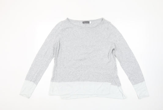 Mint Velvet Women's Grey Size 10 Cotton Cashmere Boat Neck Jumper