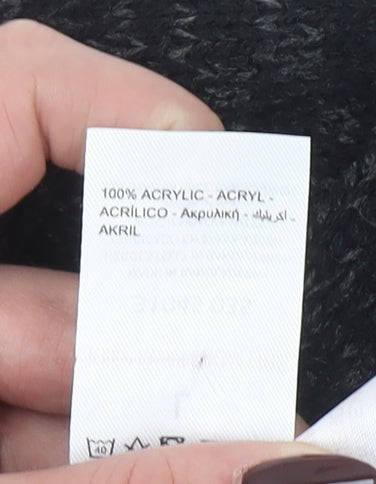 Peacocks Men's Black Cable-Knit Shawl Collar Jumper Size L