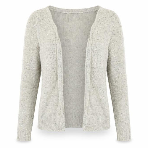 River Island Women’s Beige Sequin Knit Cardigan Size 6