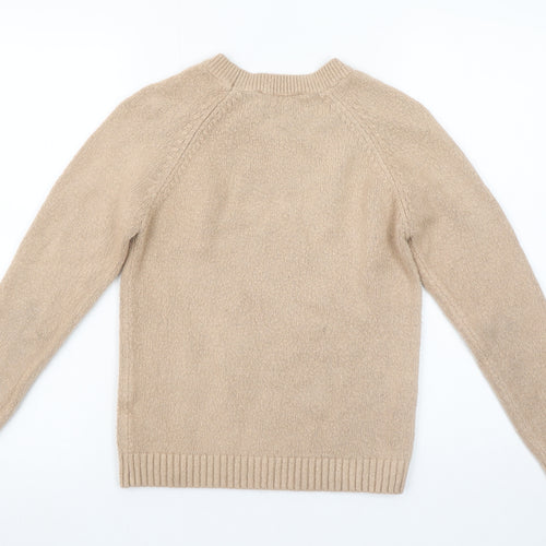 Dorothy Perkins Women’s Beige Beaded Crew Neck Jumper Size 10