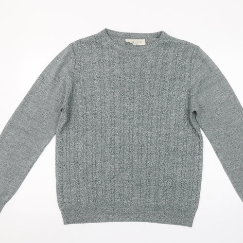 River Island Men’s Grey Knit Crew Neck Acrylic Jumper Size M