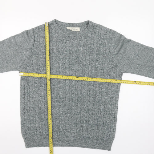 River Island Men’s Grey Knit Crew Neck Acrylic Jumper Size M