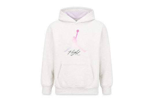 Jordan Girls Ivory Hoodie 10-12 Years Pullover Fleece Logo Hooded Sweatshirt