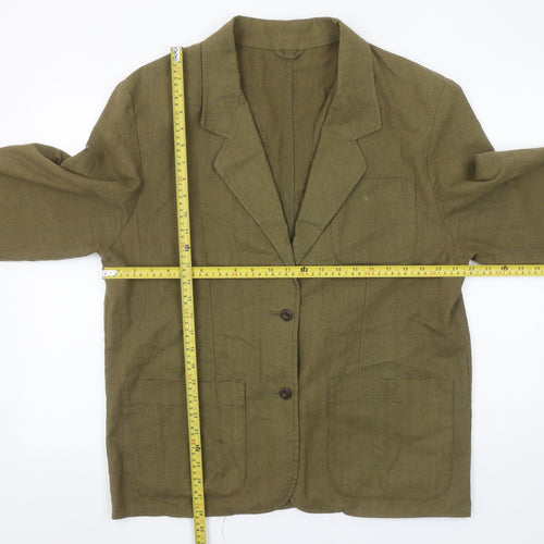Marks and Spencer St Michael Green Linen Blend Women's Size 16 Blazer Jacket