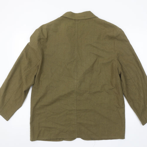 Marks and Spencer St Michael Green Linen Blend Women's Size 16 Blazer Jacket