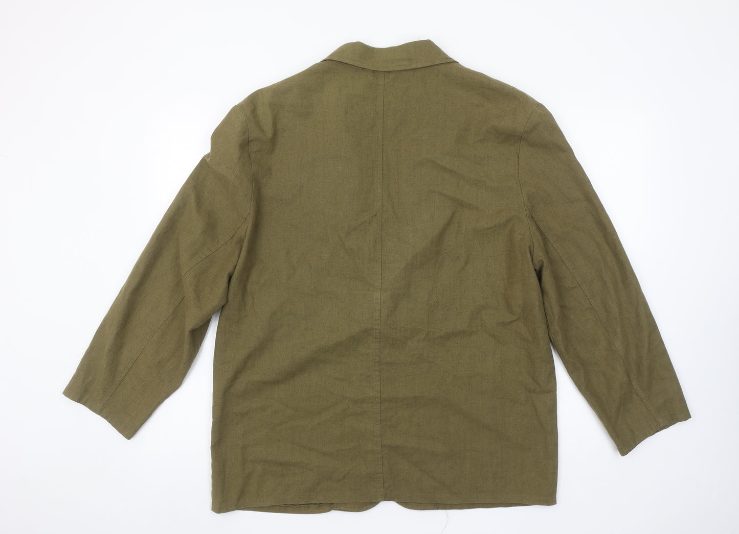 Marks and Spencer St Michael Green Linen Blend Women's Size 16 Blazer Jacket