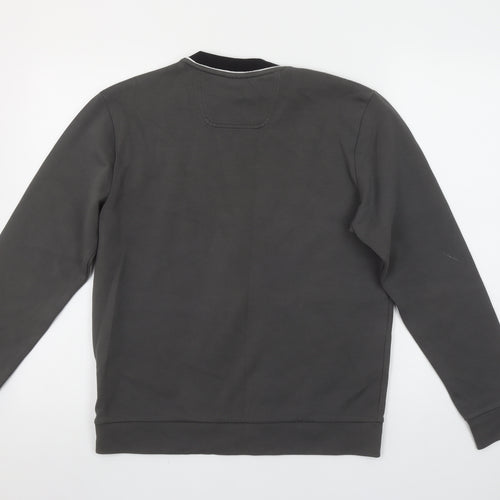 Hugo Boss Men’s Grey Logo Pullover Sweatshirt Size S