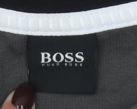 Hugo Boss Men’s Grey Logo Pullover Sweatshirt Size S