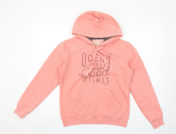 Saltrock Women Coral Pink Pullover Hoodie Size 8 Cotton Blend