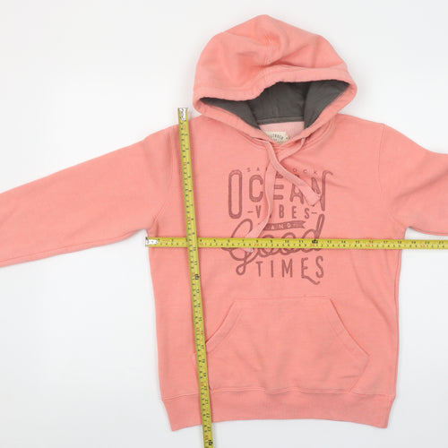 Saltrock Women Coral Pink Pullover Hoodie Size 8 Cotton Blend