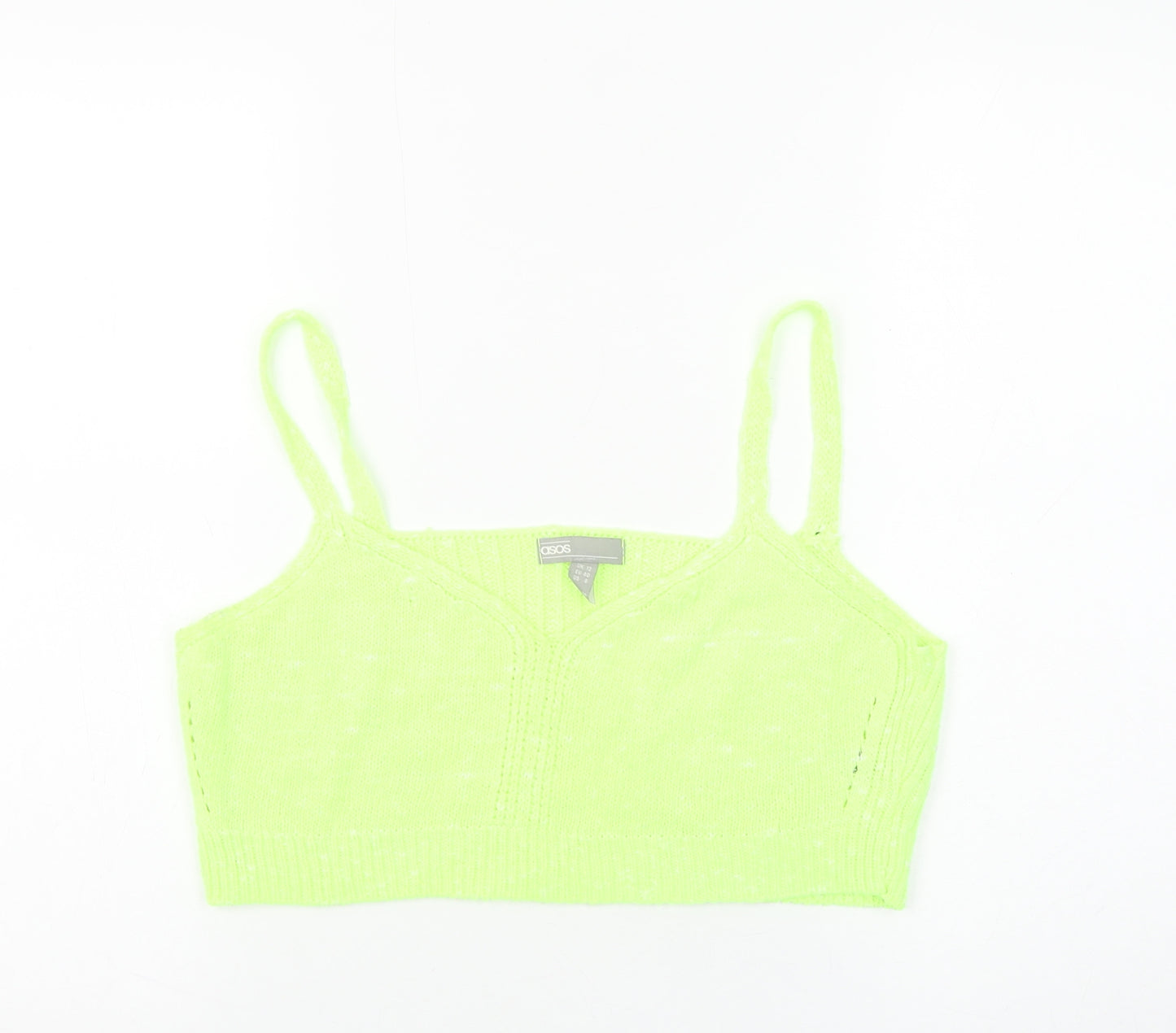 ASOS Women Green Knit Camisole Tank Top Size 12 V-Neck