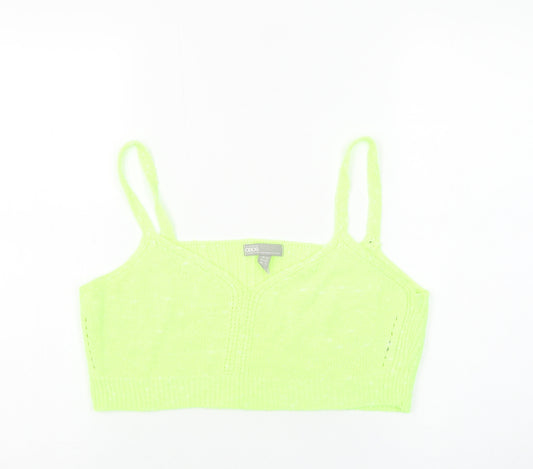 ASOS Women Green Knit Camisole Tank Top Size 12 V-Neck