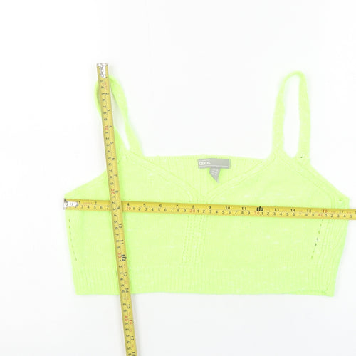 ASOS Women Green Knit Camisole Tank Top Size 12 V-Neck