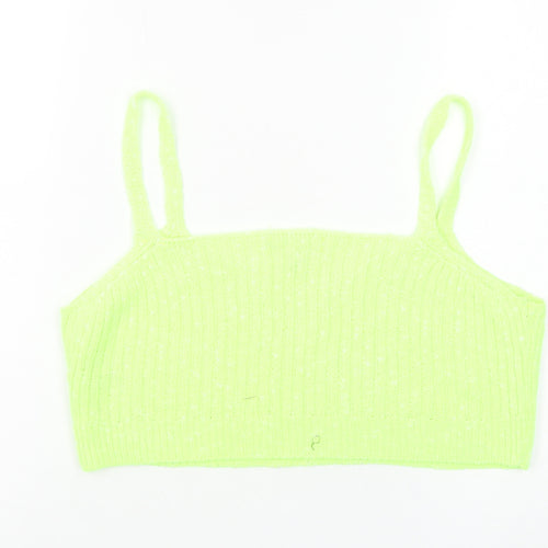 ASOS Women Green Knit Camisole Tank Top Size 12 V-Neck