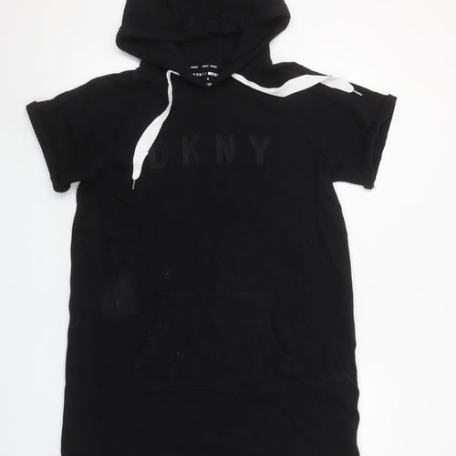 DKNY Sport Women's Black Short Sleeve Hoodie Dress Size M