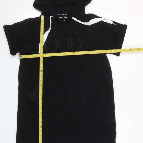 DKNY Sport Women's Black Short Sleeve Hoodie Dress Size M