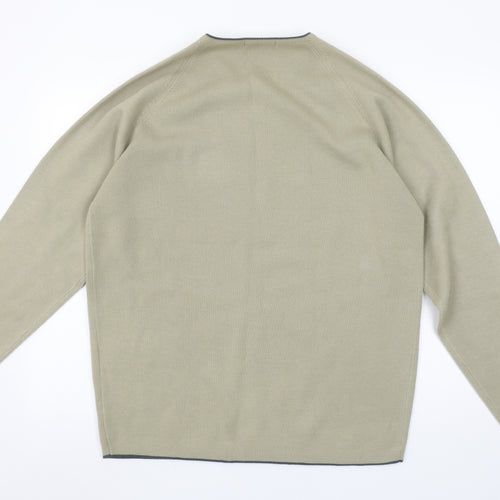 Best Direction Men's Beige V-Neck Wool Blend Jumper L