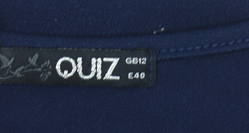 Quiz Women’s Blue 3/4 Sleeve Wrap Blouse Size 12