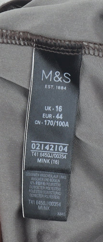 Marks and Spencer Womens Brown Velvet Short Sleeve T-Shirt Size 16