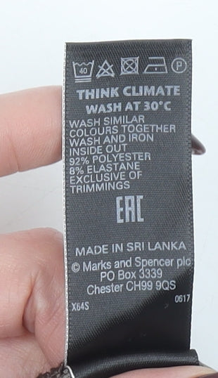 Marks and Spencer Womens Brown Velvet Short Sleeve T-Shirt Size 16