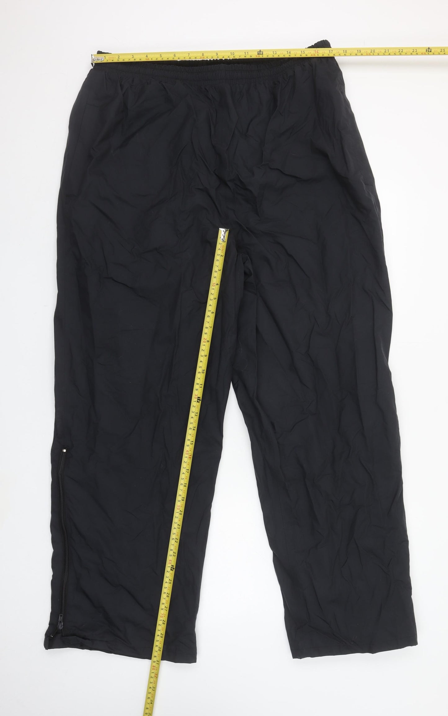 SCANDA Men's Black 2XL Waterproof Rain Trousers with Ankle Zip