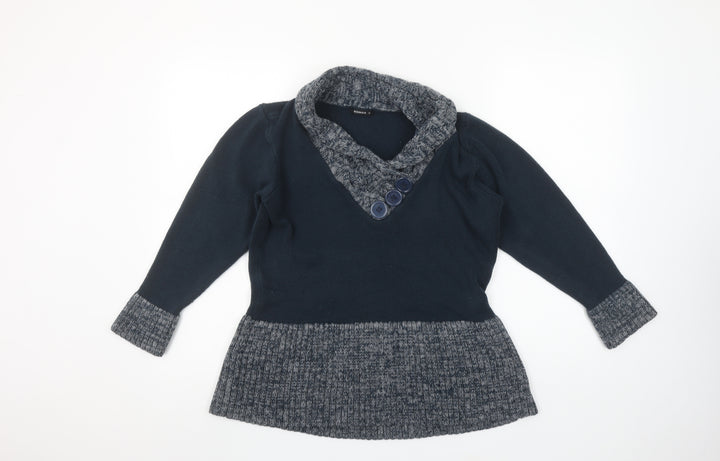 Roman Blue Knit Long Sleeve Pullover Jumper Size XL