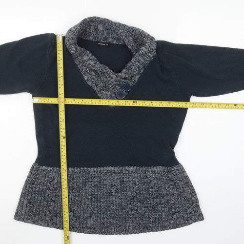 Roman Blue Knit Long Sleeve Pullover Jumper Size XL