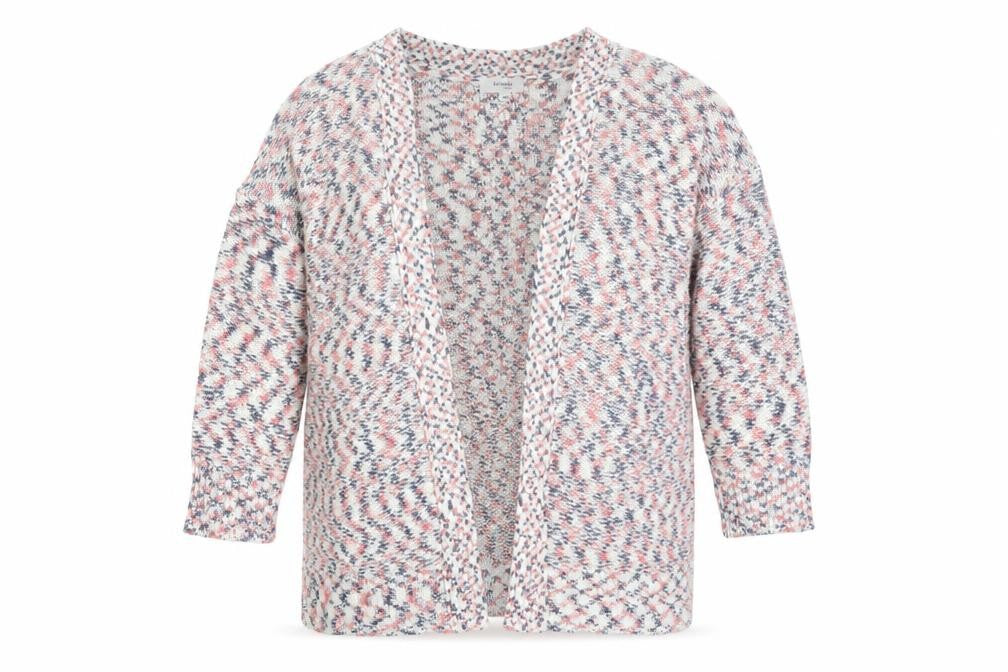 Front view of Fórmula Joven Women's Multicoloured Knit V-Neck Cardigan, size 12