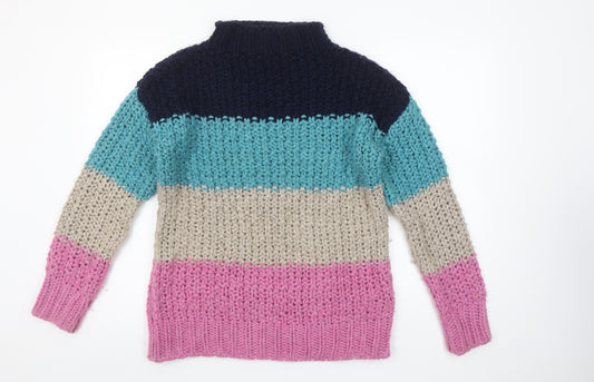 Next Women's Multicoloured Chunky-Knit High Neck Jumper Size S