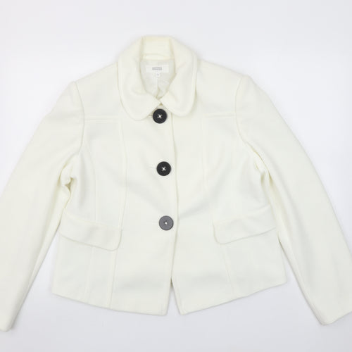 Marks and Spencer Women Ivory Size 16 Tailored Blazer Jacket