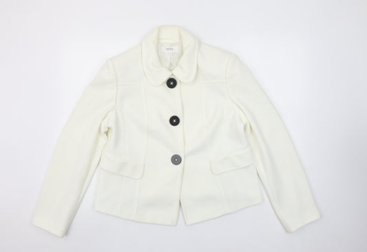 Marks and Spencer Women Ivory Size 16 Tailored Blazer Jacket