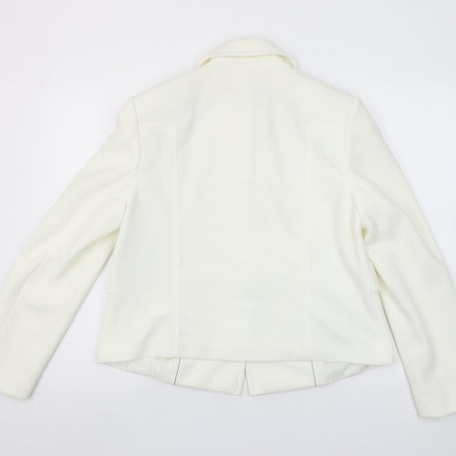 Marks and Spencer Women Ivory Size 16 Tailored Blazer Jacket
