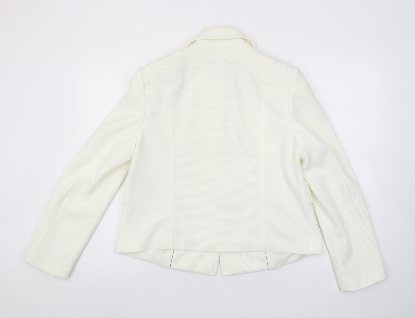 Marks and Spencer Women Ivory Size 16 Tailored Blazer Jacket