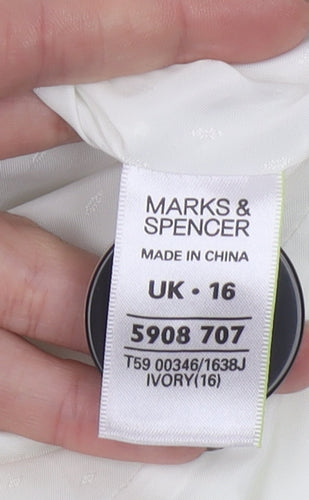 Marks and Spencer Women Ivory Size 16 Tailored Blazer Jacket