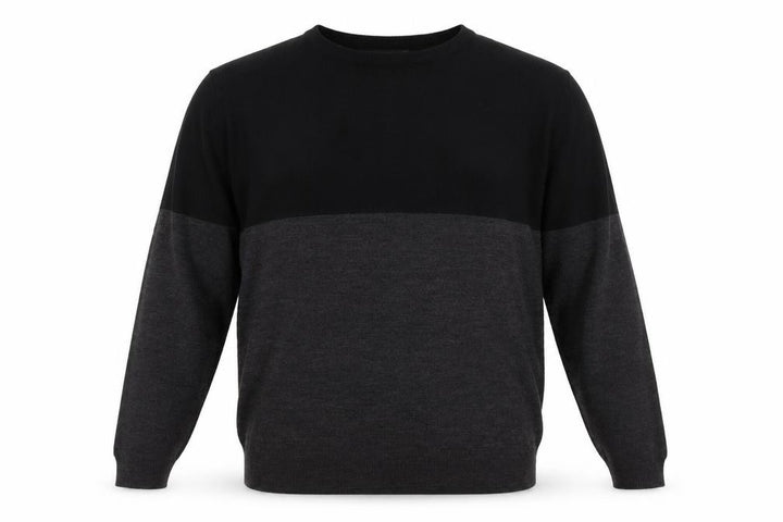 French Connection Men’s Black Grey 2XL Wool Blend Crew Neck Jumper