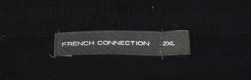 French Connection Men’s Black Grey 2XL Wool Blend Crew Neck Jumper