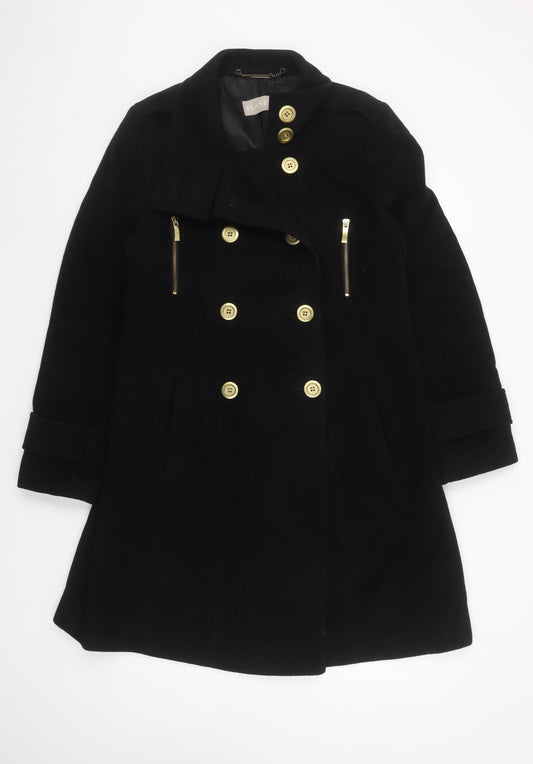 Planet Women’s Black Wool Cashmere Blend Pea Coat Size 12