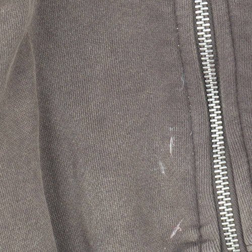 Zara Men's Brown Hooded Full Zip Fleece Lined Basic Jacket Size S