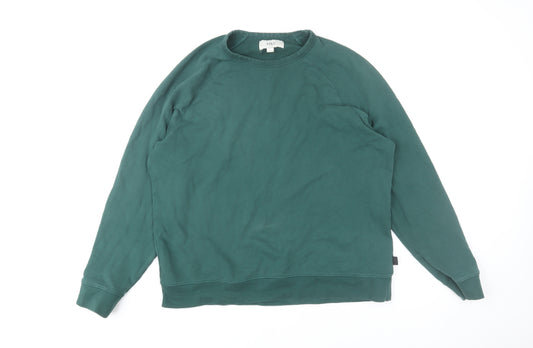 Marks and Spencer Men's Green L Crew Neck Cotton Sweatshirt