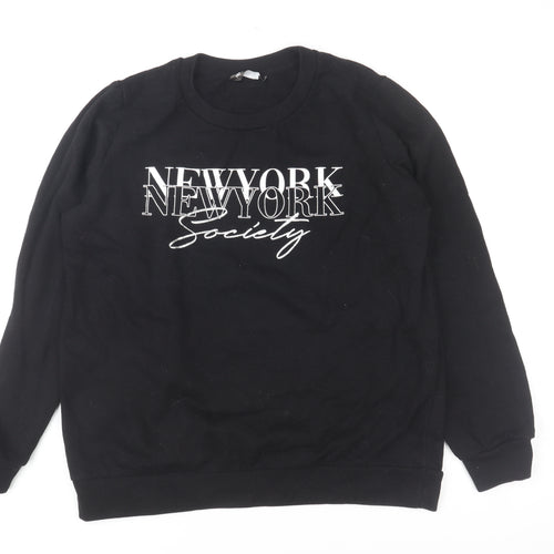 Pep&Co Women's Black Cotton Blend Pullover Sweatshirt Size 8