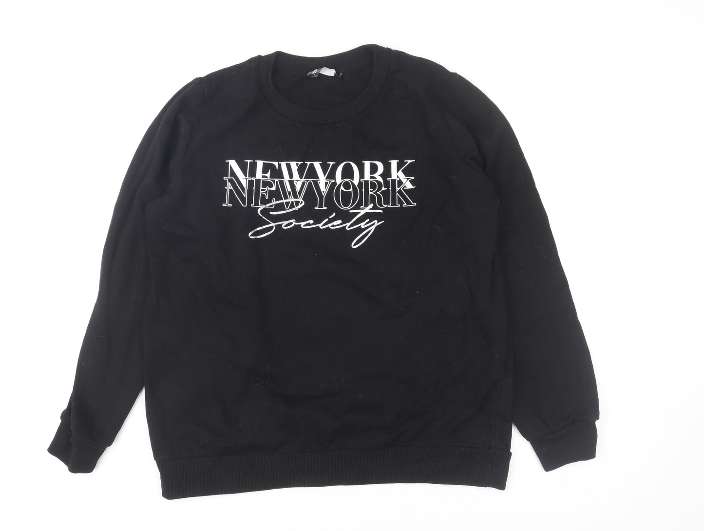 Pep&Co Women's Black Cotton Blend Pullover Sweatshirt Size 8