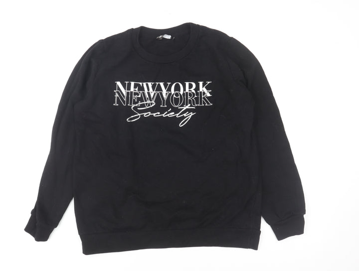 Pep&Co Women's Black Cotton Blend Pullover Sweatshirt Size 8