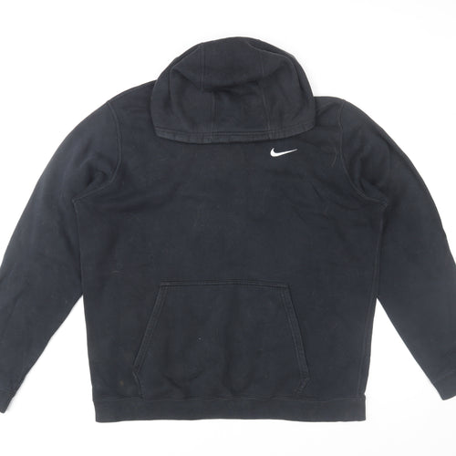 Nike Men’s Black Pullover Hoodie XL Fleece Cotton Blend